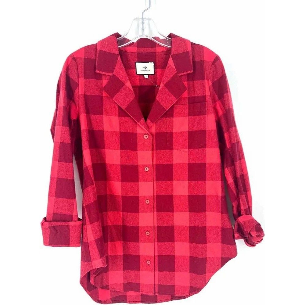 Tuckernuck Poppy Red Checkered Josie Women’s Shirt XS Career Tailored Business - Picture 11 of 11